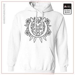 Princess Mononoke Mask in Black and White Hoodie Unisex