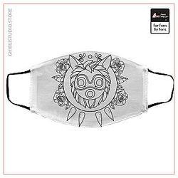 Princess Mononoke Mask in Black and White Face Mask