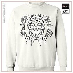 Princess Mononoke Mask in Black and White Sweatshirt Unisex