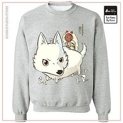 Princess Mononoke and The Wolf Cute Chibi Version Sweatshirt