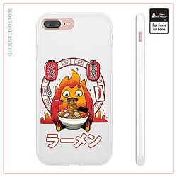 Howl's Moving Castle - Calcifer Loves Ramen iPhone Cases
