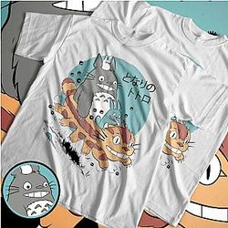 Ghibli Studio T-Shirts - Catbus and Totoro Anime Classic T-shirt