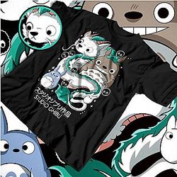 Ghibli Studio T-Shirts - Cute Haku and Totoro Anime Classic T-shirt