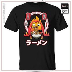 Howl's Moving Castle - Calcifer Loves Ramen T Shirt