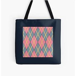 Ghibli Studio Bags - Howl's Argyle Large Print Tote Bag