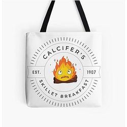 Ghibli Studio Bags - Calcifer Skillet Breakfast 1907 Tote Bag