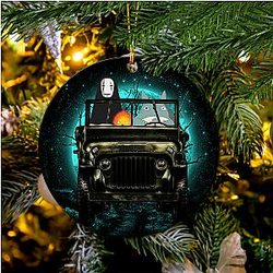 Studio Ghibli Totoro No Face Funny Halloween Ornament    Circle Decoration Perfect Holiday Gift  Jeep Ride Keepsake