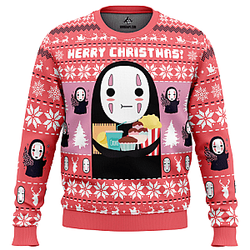 Merry Christmas No Face Spirited Away Ugly Christmas Sweater