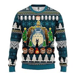 Totoro Anime Ugly Christmas Sweater – Perfect Gift for Thanksgiving