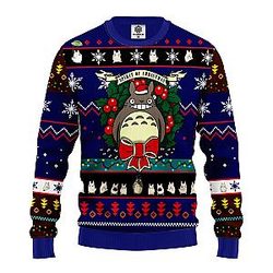 Totoro Christmas Sweater Blue – Unique Gift Idea for Thanksgiving