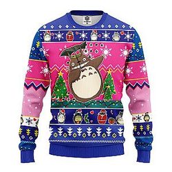 Totoro Ghibli Ugly Christmas Sweater Pink Amazing Gift Idea