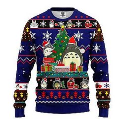 Totoro Ghibli Ugly Christmas Sweater Blue – Amazing Gift Idea