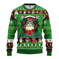 Totoro Ghibli Ugly Christmas Sweater Green | Amazing Gift Idea