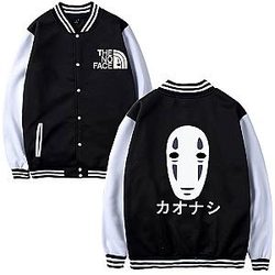 Ghibli Studio Jackets - Anime Spirit Away Totoro  Studio Ghibli No Face Man Jacket