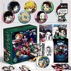Demon Slayer Gift Box - Kimetsu No Yaiba Keychain Badge Pins Postcard Water Cup Bookmark Mirror Lucky Gift Bag