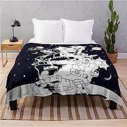 Ghibli Studio Blankets - Starry Night Over the Castle Throw Blanket