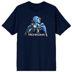 Ghost in The Shell Standalone Complex Tachikoma & Motoko Adult Crew Neck Short Sleeve T-Shirt