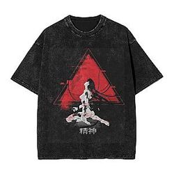 Japanese Manga PTTT1906 Washed  Ghost In The Shell T-Shirts