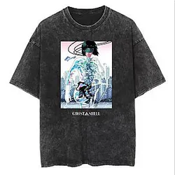 Kusanagi Motoko Graphic PTTT229 Washed  Ghost In The Shell T-Shirts