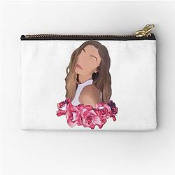 Gigi Hadid Minimalist Portrait with Flower Crown Zipper Pouch