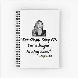 Gigi Hadid Eat Clean and Stay Fit, Bella Hadid Spiral Notebook