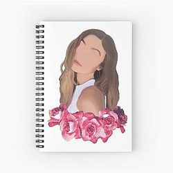 Gigi Hadid Minimalist Portrait with Flower Crown Notebook