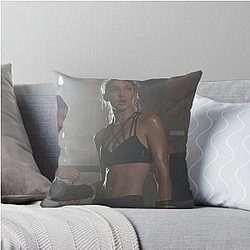 Gigi Hadid a Boxing Workout Throw Pillow