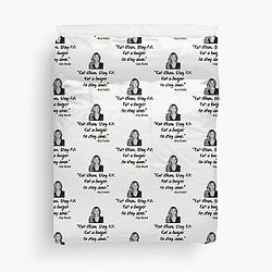 Unique Gigi Hadid Eat Clean Stay Fit Eat a Burger to Stay Sane Perfect Gift Bella Hadid Duvet Cover
