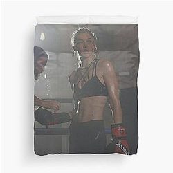 Gigi Hadid at a Boxing Workout Duvet Cover