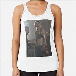 Gigi Hadid in a Boxing Workout Racerback Tank Top