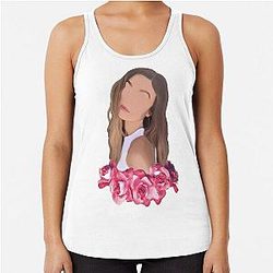 Gigi Hadid Minimalist Portrait with Flower Crown Racerback Tank Top