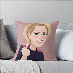 Gillian Anderson Middle Finger Throw Pillow