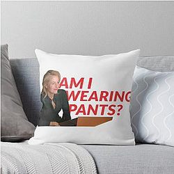 Gillian Anderson - Am I Wearing Pants Throw Pillow