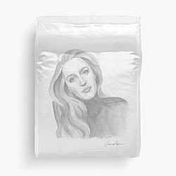 Gillian Anderson All About Eve Painting Portrait Duvet Cover