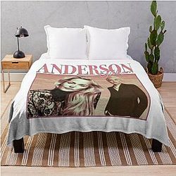 90's Retro Gillian Anderson Throw Blanket