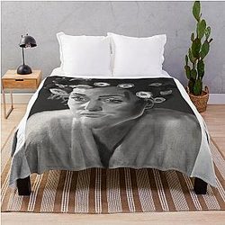 Portrait of Gillian Anderson Throw Blanket
