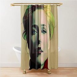 Gillian Anderson oil color portrait Shower Curtain