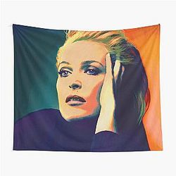 Gillian Anderson Poster Tapestry in oil colors