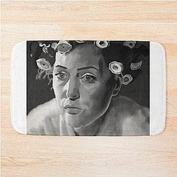 Portrait painting of Gillian Anderson bathroom mat