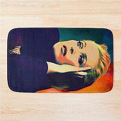 Gillian Anderson in oil colors Bath Mat