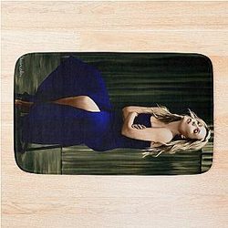 Gillian Anderson oil painting Bath Mat