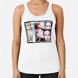 David Duchovny and Gillian Anderson iconic photoshoot Racerback Tank Top