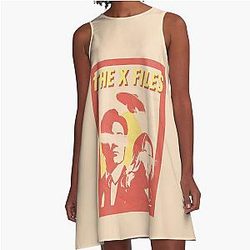 Vintage Inspired X Files Gillian Anderson David Duchovny Poster Dress
