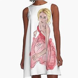 Gillian Anderson A Line Dress