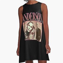90s Retro Gillian Anderson A-Line Dress