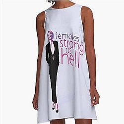 Females Are Strong as Hell - Gillian Anderson A Line Dress