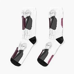 Gillian Anderson in Gray Winser Roll-Neck Socks