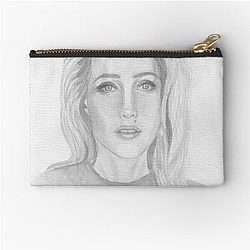 Gillian Anderson Watercolour Painting Pencil Portrait Zipper Pouch
