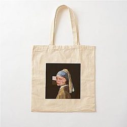 Gillian Anderson Pearl Earring Cotton Tote Bag