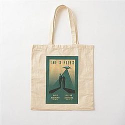 The X Files Mulder and Scully David Duchovny and Gillian Anderson Cotton Tote Bag